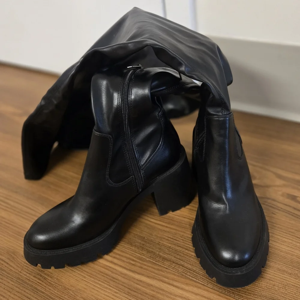 Zara Over The Knee Chunky Boots - Picture 8 of 10